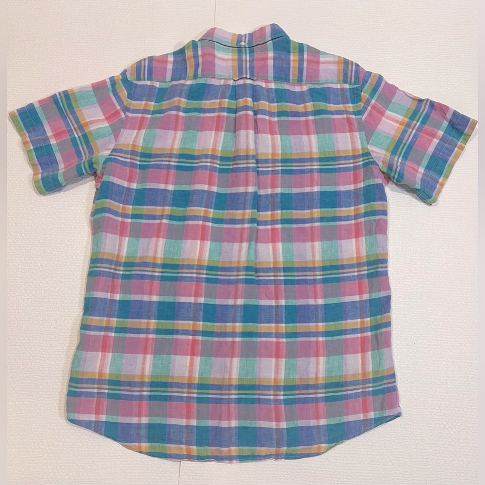 Faconnable 100% Linen Colorful Plaid Short Sleeve Shirt
Button up
Size Large - Picture 5 of 5